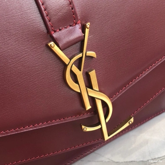 YSL BURGUNDY IN LEATHER SULPICE CHAIN MEDIUM BAG 0820